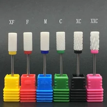 3/32 керамический сверло для маникюра, инструменты для дизайна ногтей, аксессуары для силового сверла, сверло для педикюра, 2,35 большой цилиндр с плоской головкой
