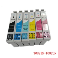 Vilaxh T0821 Compatible Ink Cartridge 6PCS For Epson R270 R390 TX650 T50 T59 RX590 TX610 TX720 TX700 TX800 RX610 Printer new original printer print head for epson tx800 tx820 a800 a710 a700 tx700 tx720 tx720wd printhead on sale
