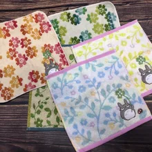 Хлопковое детское полотенце для лица с рисунком Тоторо, моющиеся матерчатые носовые платки, слюнявчик для кормления ребенка 25x25 см