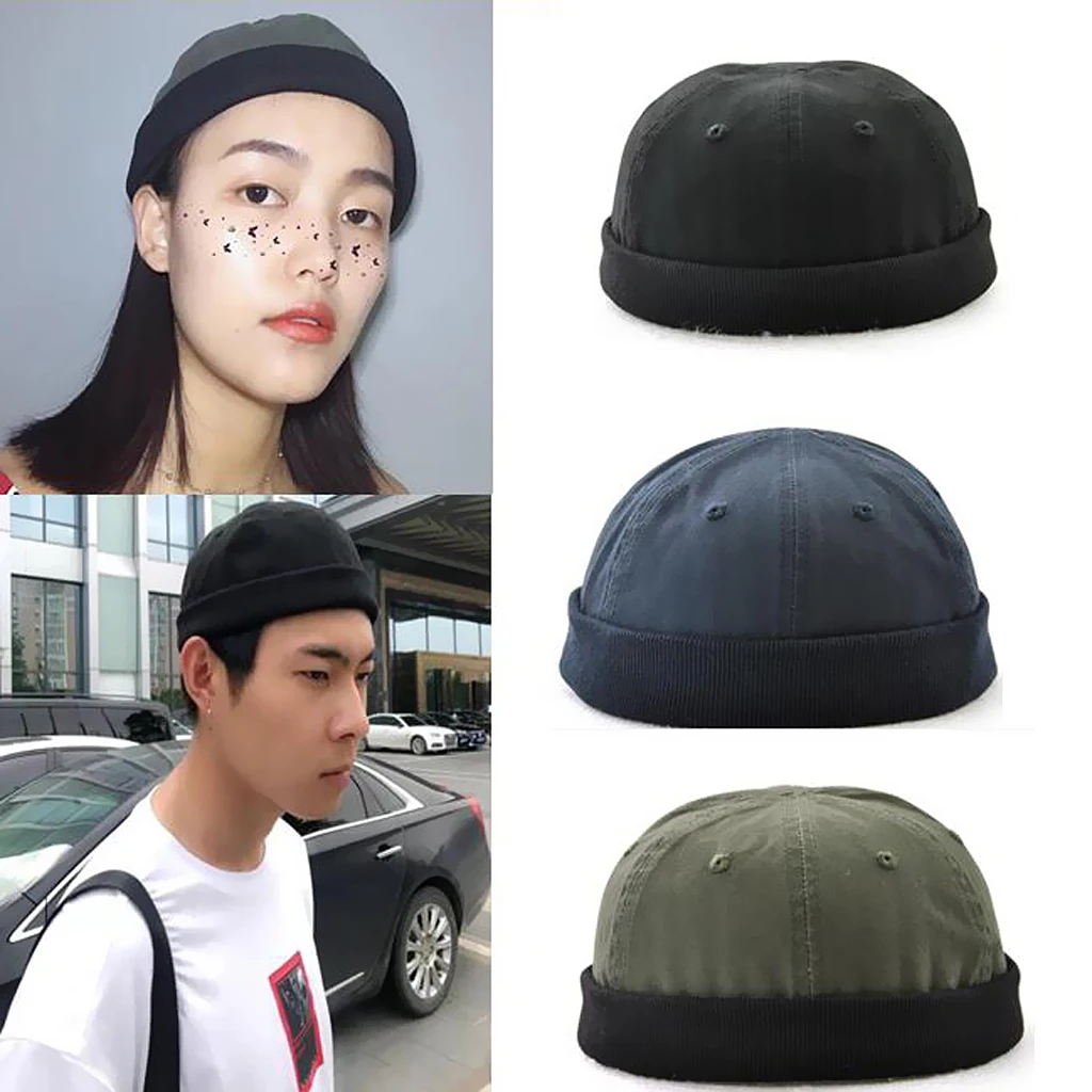 Casual Retro Men Hats Beanie Skullcap Solid Cotton Beanies Fashion Hat New Portable Hats and Cap Great as Gift for Any Age 