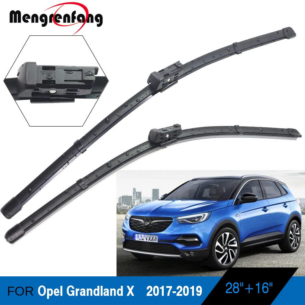 

For Opel Grandland X Car Front Windscreen Wiper Soft Rubber Wiper Blades Push Button Arms 2017 2018 2019