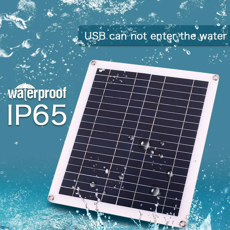

True 20W 18V Waterproof Battery Solar Panel USB Home Outdoor RV Car Charger USB+DC Port Car Battery Charging solar cells cell