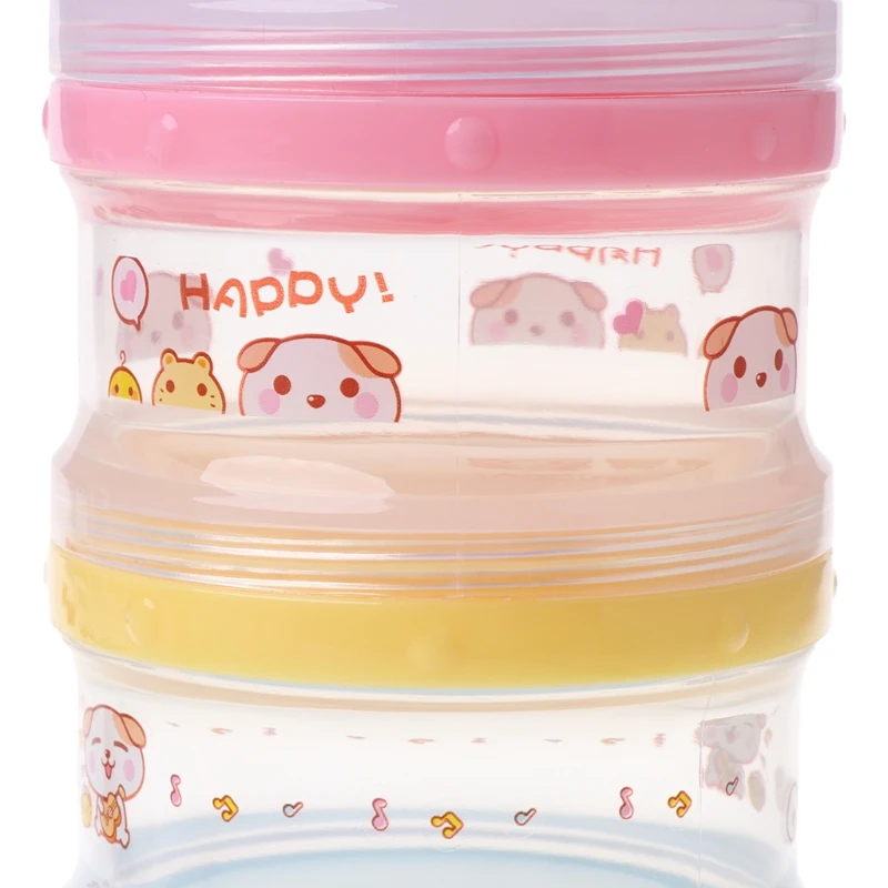 Детский молочный порошок контейнер портативный формула хранения еды мультфильм 4 слоя макияж
