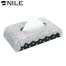 Нил автомобиля Роскошные ткани поле с кристаллами ткани случае Бумага Box Главная Для женщин автомобиль Стайлинг для автомобильные аксессуары для интерьера