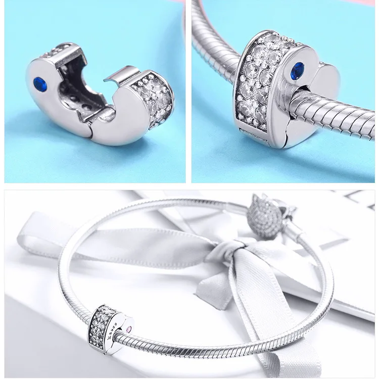 S925 серебро fit Pandora браслет морские очки Маргаритка Русалка Звезда бусины 925 Синий Циркон эмаль Снеговик кошка птица подвеска