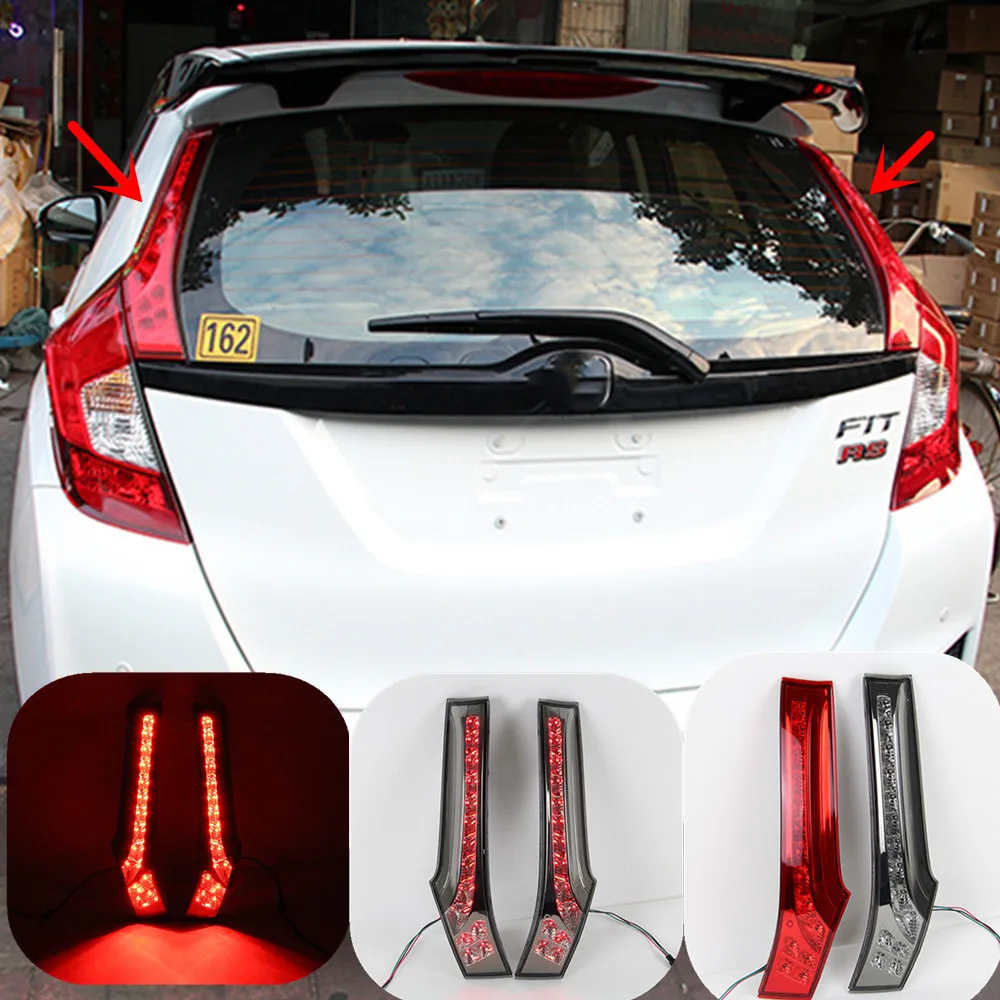 

Car flashing 2pcs For Honda Jazz Fit 2014 2015 2016 2017 Car LED Tail Light Rear Bumper Light LED Brake Light Reflector Light