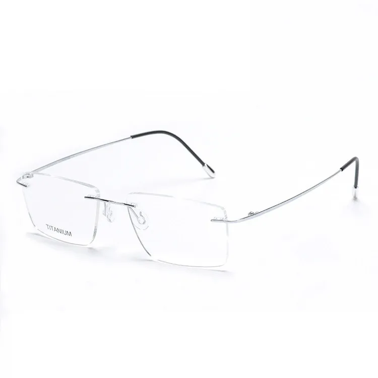 Cubojue титановые очки для мужчин и женщин без оправы для очков для мужчин близорукость диоптрий по рецепту легкие очки Складная оправа - Цвет оправы: shiny silver