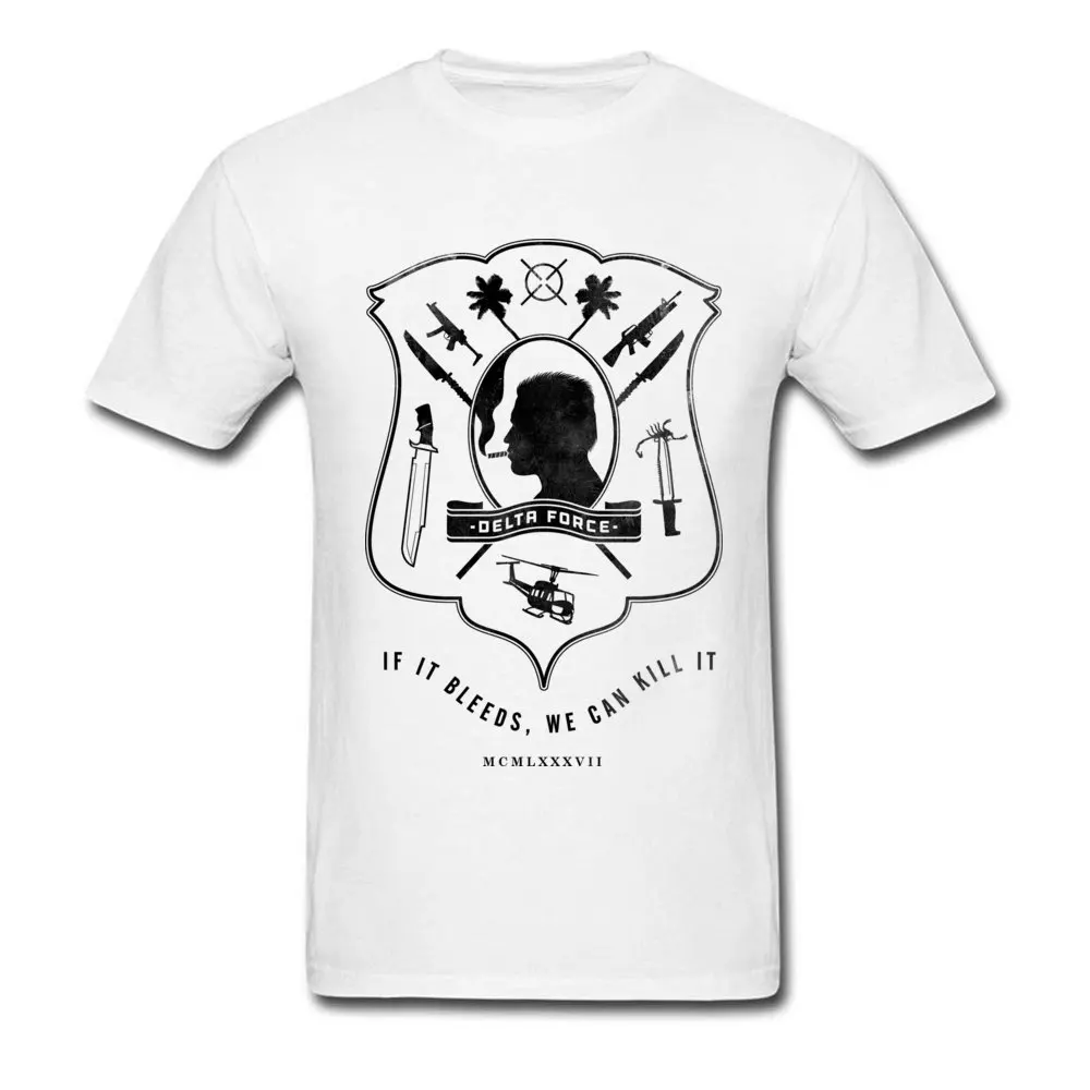

Military Style T Shirt Men Black White Tshirt If It Bleeds We Can Kill It 100% Cotton Fashionable T-Shirt Vintage Army Clothing