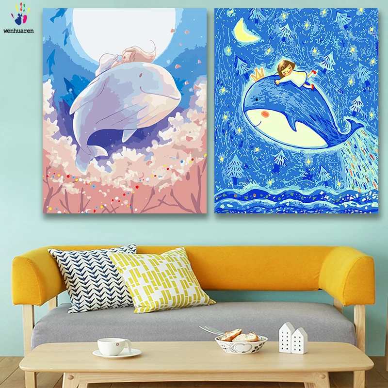 

DIY colorings pictures by numbers with colors Animal illustration Cattle horse picture drawing painting by numbers framed Home