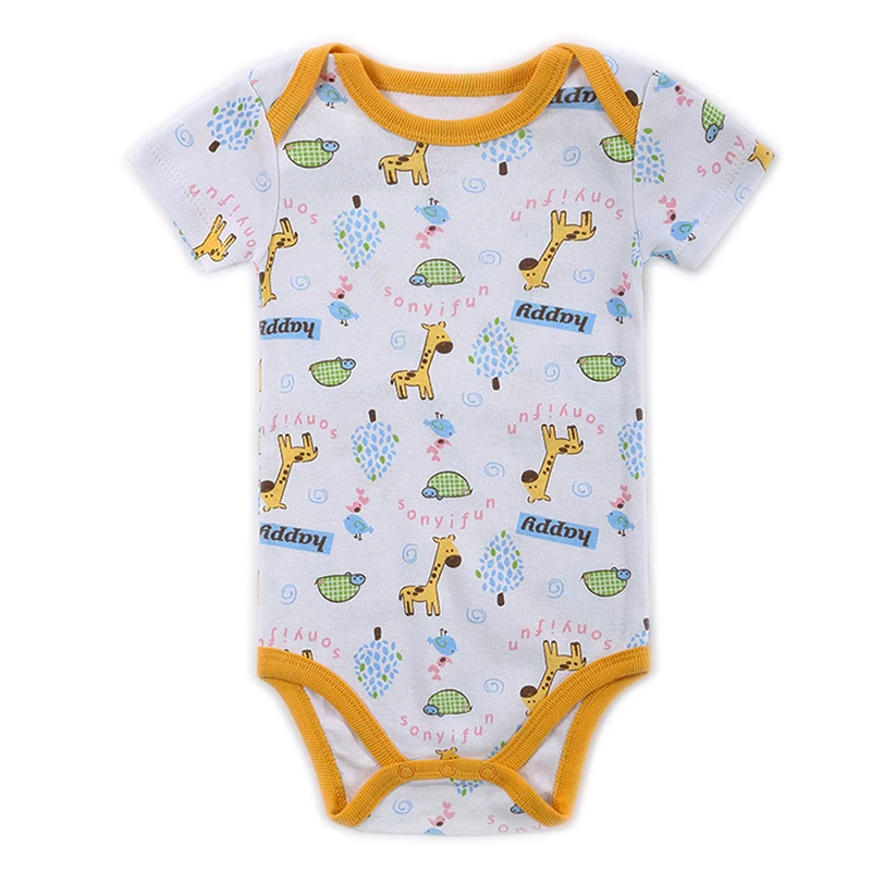 Newborn Baby Bodysuit Mother nest 2017 New Style Short Sleeve Print Little Ship Body Rope Bebe Boys Girls Clothes  (1)