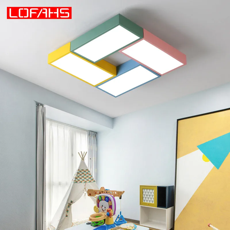 Kaufen LOFAHS Moderne LED decke licht Bunte rechteck decke lampe leuchten für Kinder büro esszimmer schlafzimmer wohnzimmer