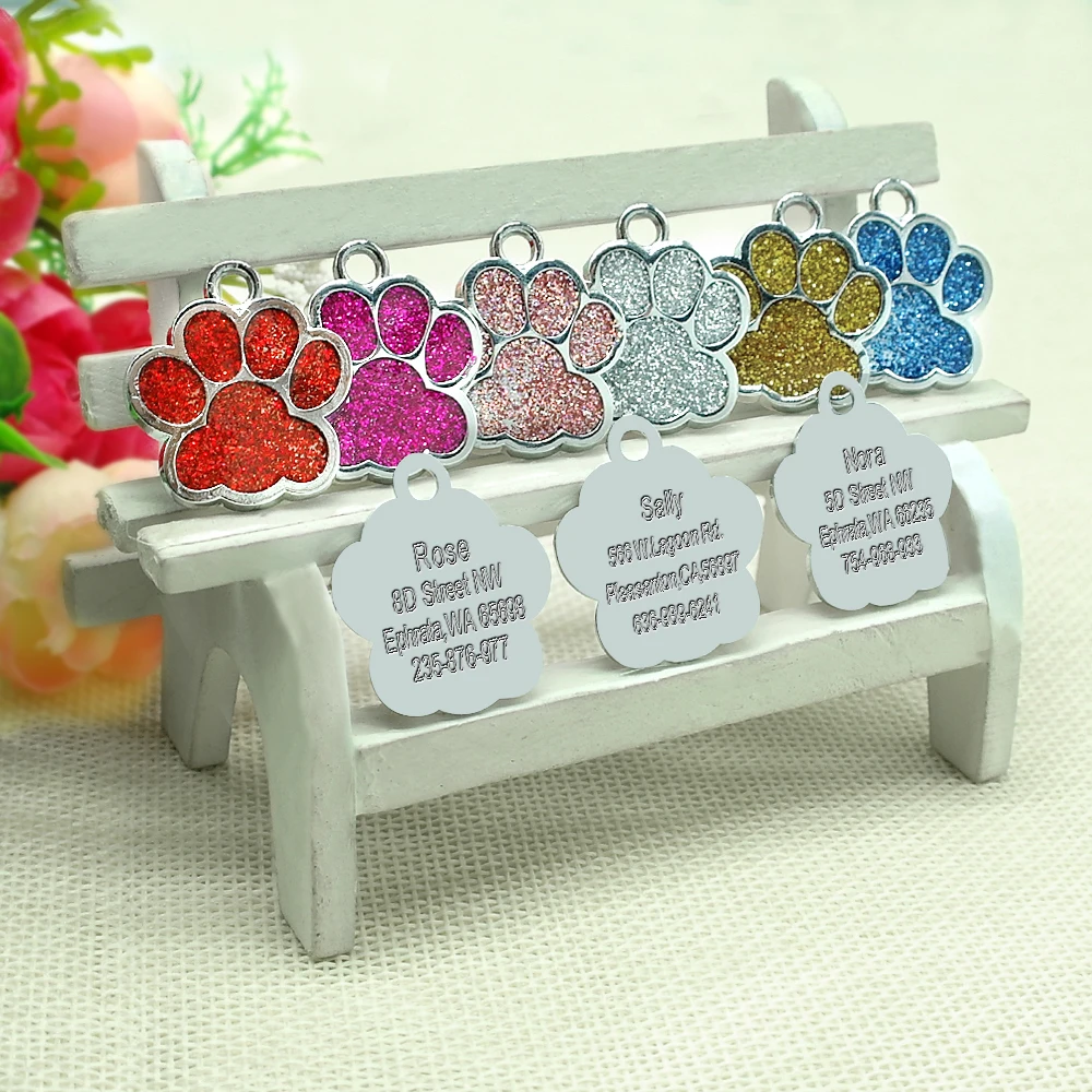 Free Engraved Pet Dog ID Tag Personalized Cat Puppy ID Tag Pet Dog Collar Accessories Custom Dogs Anti-lost Name Tags Pendant dog collars outdoors