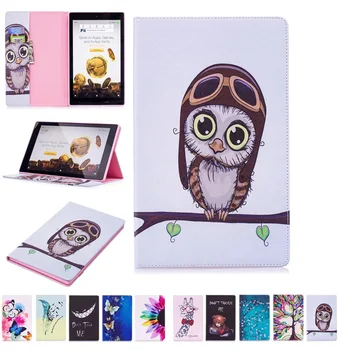 

For Amazon Kindle Fire HD10 2017 cartoon owl feather Ultra Thin PU Leather Smart Cover for Amazon Fire HD 10 2017 Tablet Case