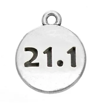 

Double sided engraved 21.1 marathon race distance pendant for jewelry making