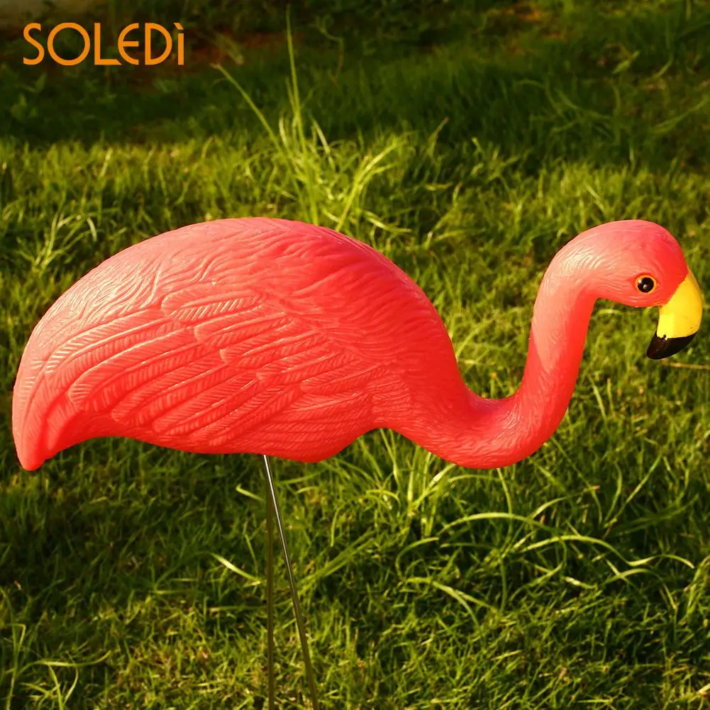 Plastic Flamingo Lawn Decoration Artificial Figurines Balcony Lifelike Garden Ornaments Lawn Wedding Decor Garden Decoration