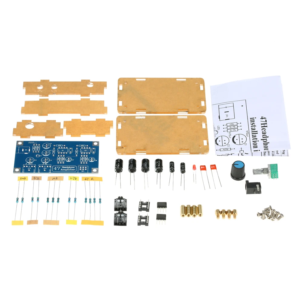 Усилитель для наушников DIY PCB AMP Kit 47 HIFI NE5532 с прозрачным корпусом один источник