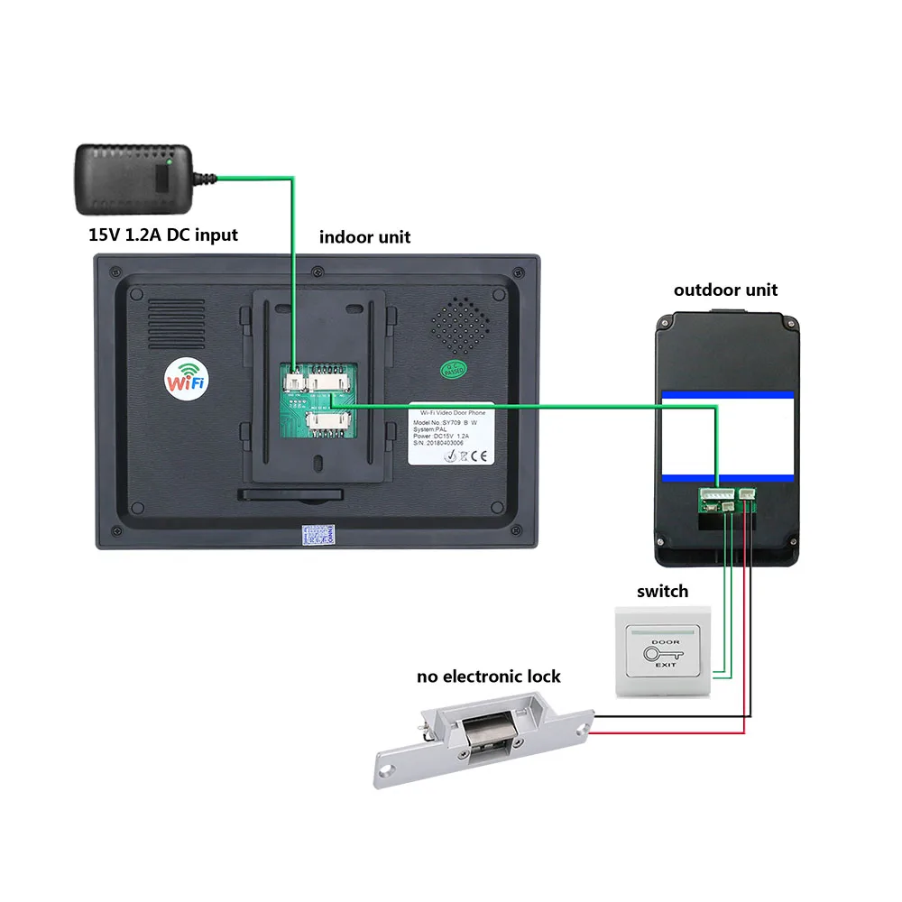 7 дюймов проводной/Беспроводной wi-fi-отпечаток пальца видео-телефон двери дверной звонок Домофон Системы с Электрический магнитный замок