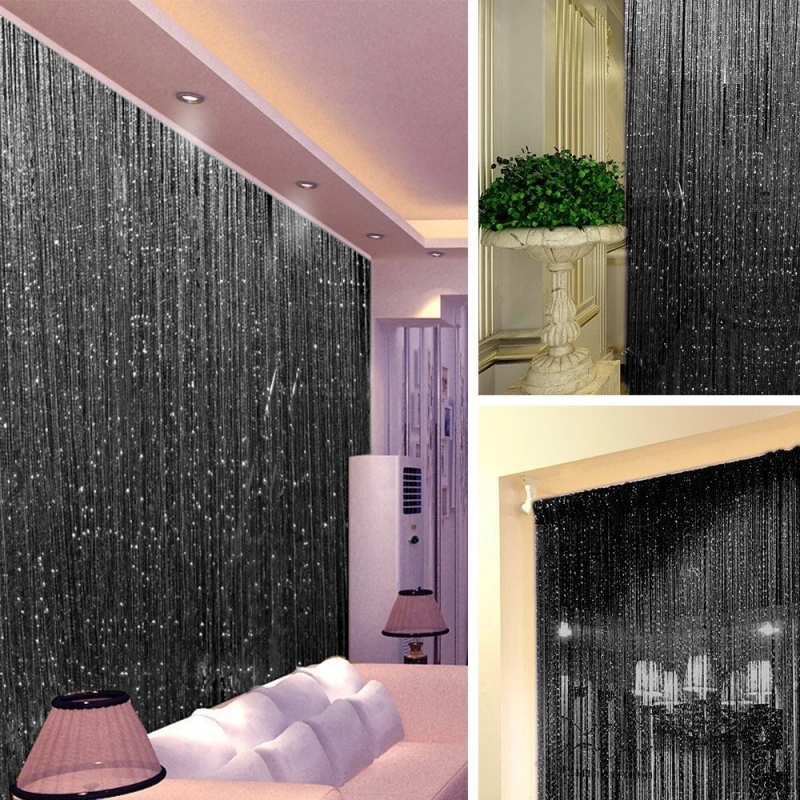 Shiny Tassel Silver Line String Curtain 300*290cm&100x200cm Fashion Valance Living Room Divider Wedding DIY Home Decoration decor curtains,string curtain