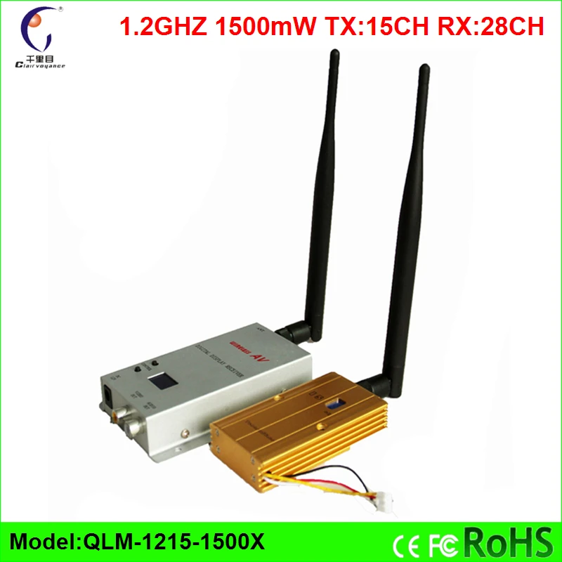 1.5km long range transmission distance wireless video transmitter and receiver 1.2GHz 15 channels