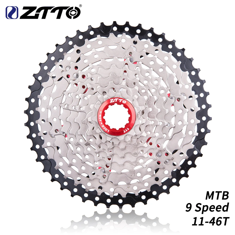 ZTTO 9speed 11-46T MTB велосипедная кассета с цепным колесом горный велосипед широкоугольные звездочки 9s k7 9speed Freewheel