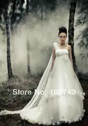 Бесплатная доставка платье повязки 2016 белый Одно плечо люкс Заказ цветы Материнства беременная женщина макси лонг свадебное платье
