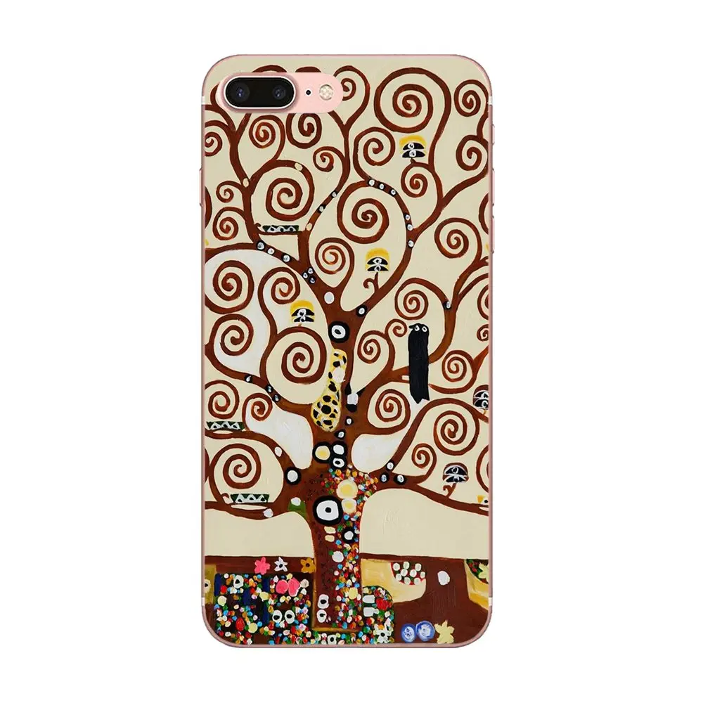 Мягкий резиновый Чехол Klimt Gustav Art Tree Of Life для Apple iPhone 4 4S 5 5C 5S SE 6 6S 7 8 Plus X XS Max