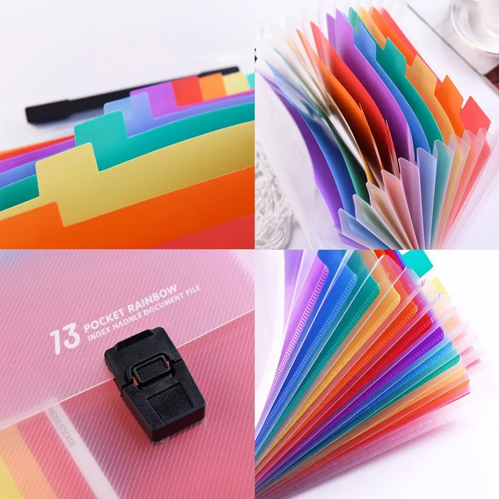 13/ Part A4/ Expanding File Organiseur de document fichier avec index Tab a4 Rainbow