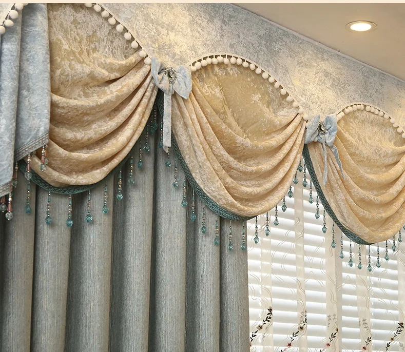 Европейский стиль Вилла высокого класса на заказ затемненные вышитые занавески s для гостиной с роскошной вуалью занавески для спальни