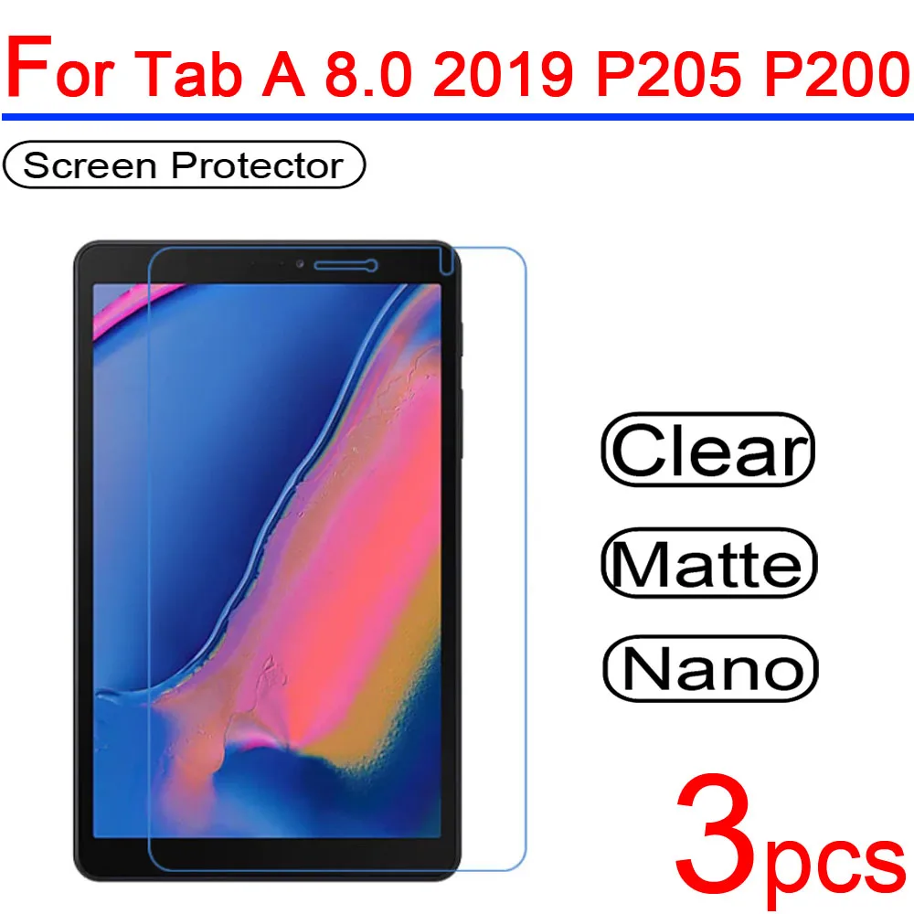 3 шт. ультра прозрачные защитные пленки для ЖК экрана Samsung Galaxy Tab A 8 0 P205 P200 T387 с S | Защитные стёкла и плёнки -33018787844