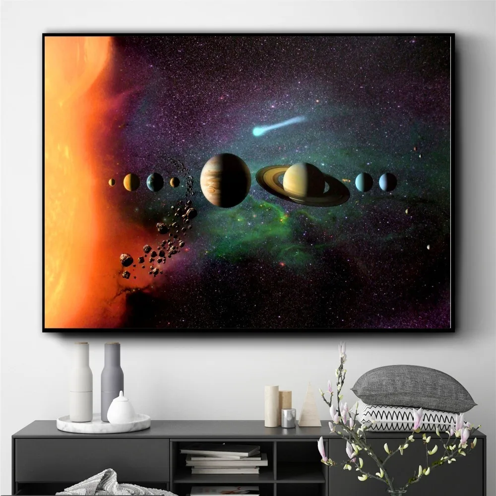 Our Solar System 3D Artwork Printed on Canvas