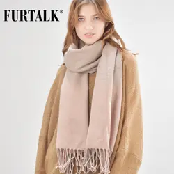 Furtalk шерстяной плед Зимний шарф женские роскошные брендовые шарфы для девочек SFFW025