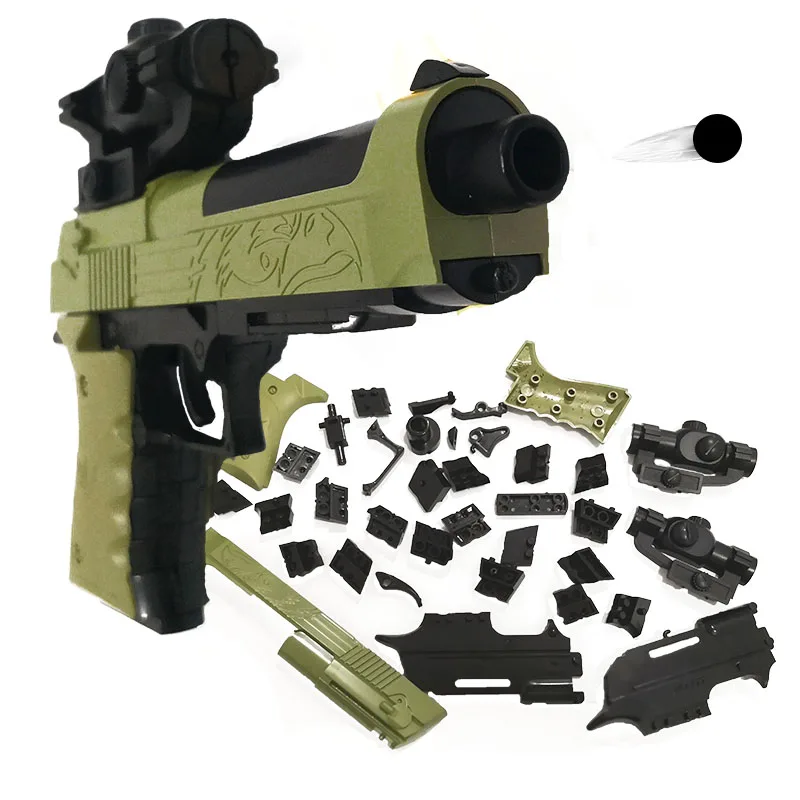 

DIY Building Blocks Toy Gun Beretta and Gunsight Assembly Toy Puzzle Model Can Fire Bullets