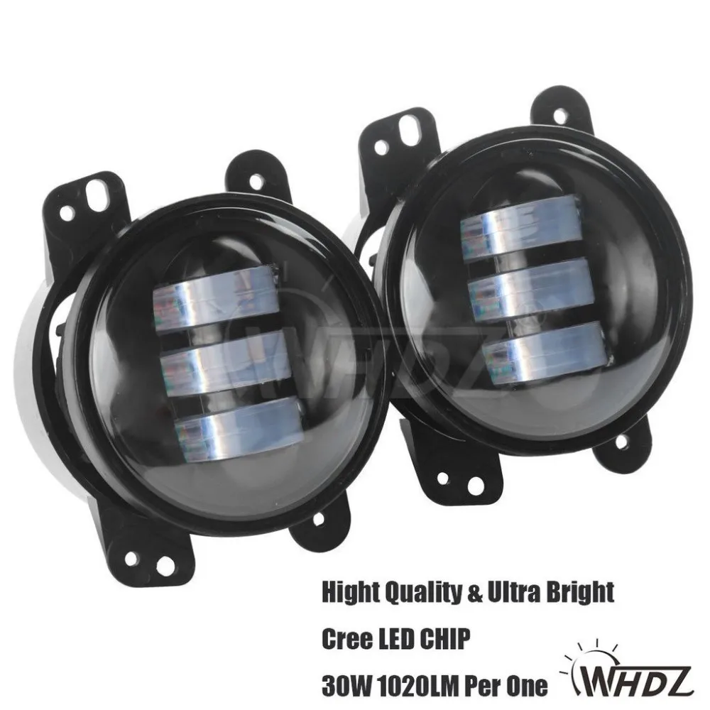 4 Inch 30w Led Fog Lights Auto Led Headlight Driving Offroad Lamp for Jeep Wrangler Dodge Chrysler Front Bumper Lights (2)