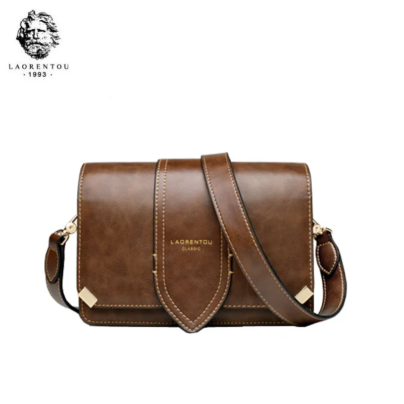

LAORENTOU high quality fashion luxury brand handbags new 2019 fashion Messenger bag retro leather ladies shoulder bag leather sm