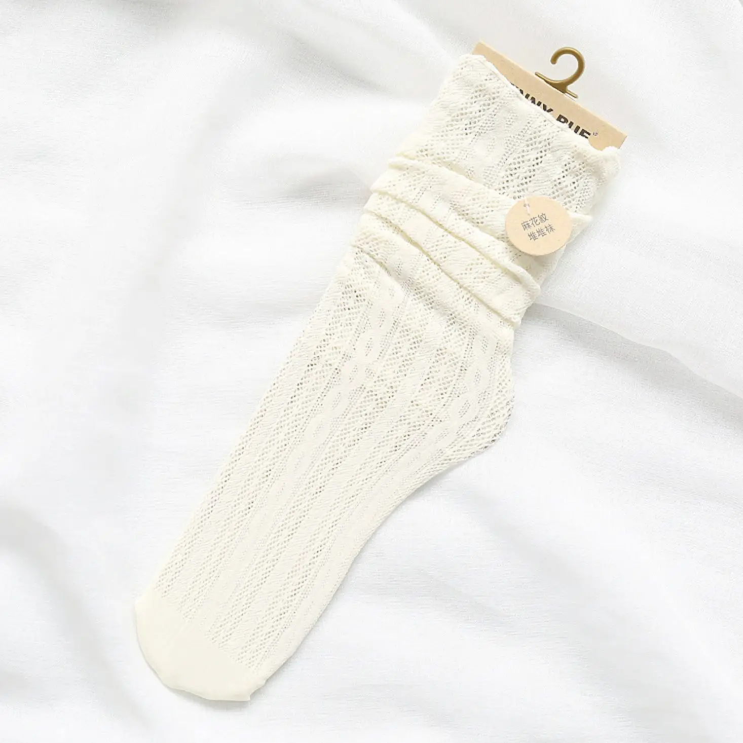 Женские носки, 1 пара, весна, новые модные носки, летние однотонные женские мягкие милые длинные носки для женщин, тонкие носки в сеточку - Цвет: Milk White