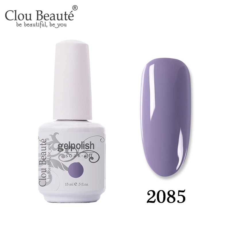 Clou Beaute Gellak UV 15 мл полуперманентный лак для ногтей гель основа и верхнее покрытие замочить от ногтей Живопись гель лак для ногтей - Цвет: 2085