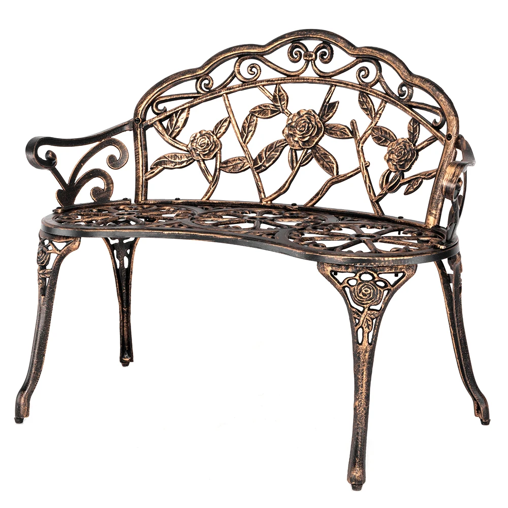 38 5 Cast Aluminum Outdoor Bench Classic Cast Aluminum Metal