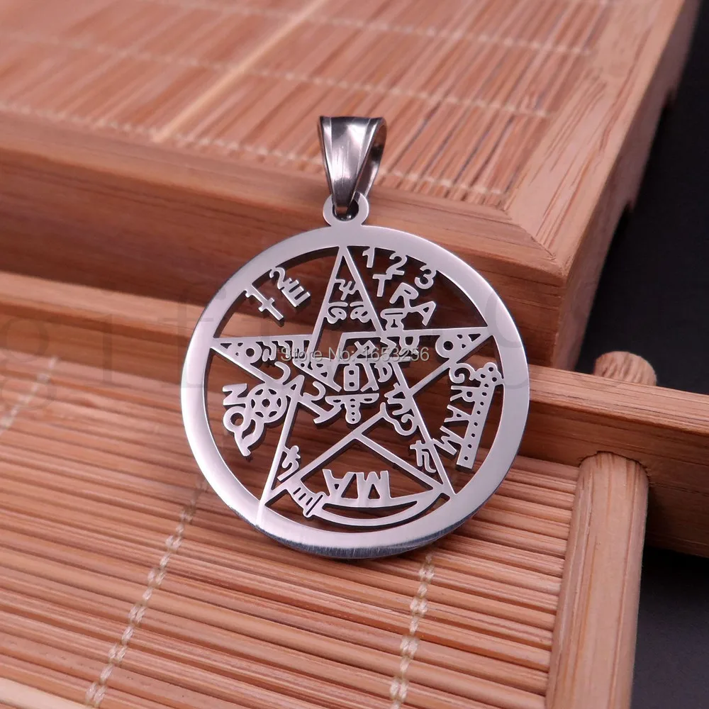 Lot 5pcs Wholesale 30mm size Stainless Steel religious Wicca paganism Pendant Necklace without chain in bulk 3