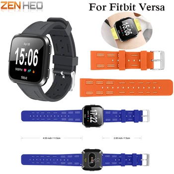 

Watch Band Strap With Buckle Connector For Fitbit versa Sport Smartband Soft Silicone Watchband Replacement Wristband Bands