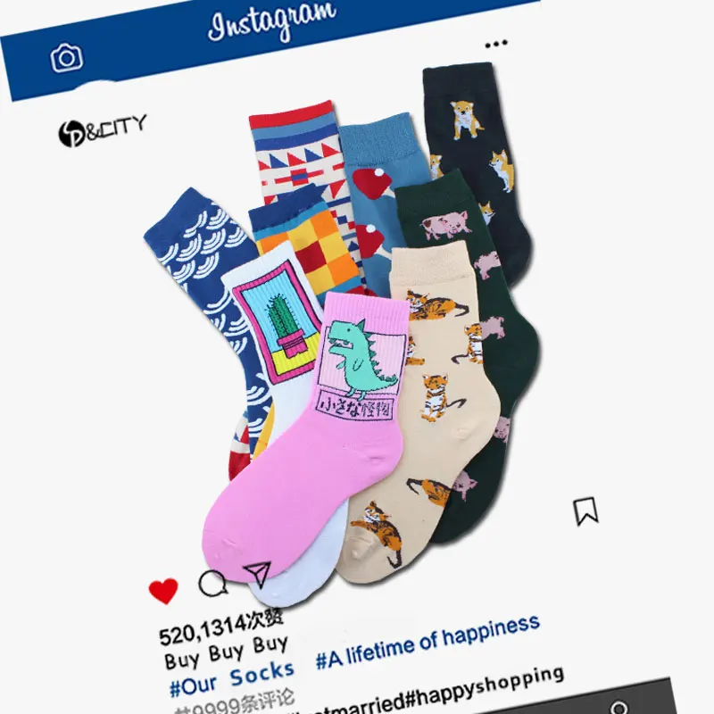 

SP&CITY Harajuku Women Cartoon Animal Patterned Funny Short Socks Ulzzang Chic Cotton Street Hip Hop Socks Cheap Korean Art Sox