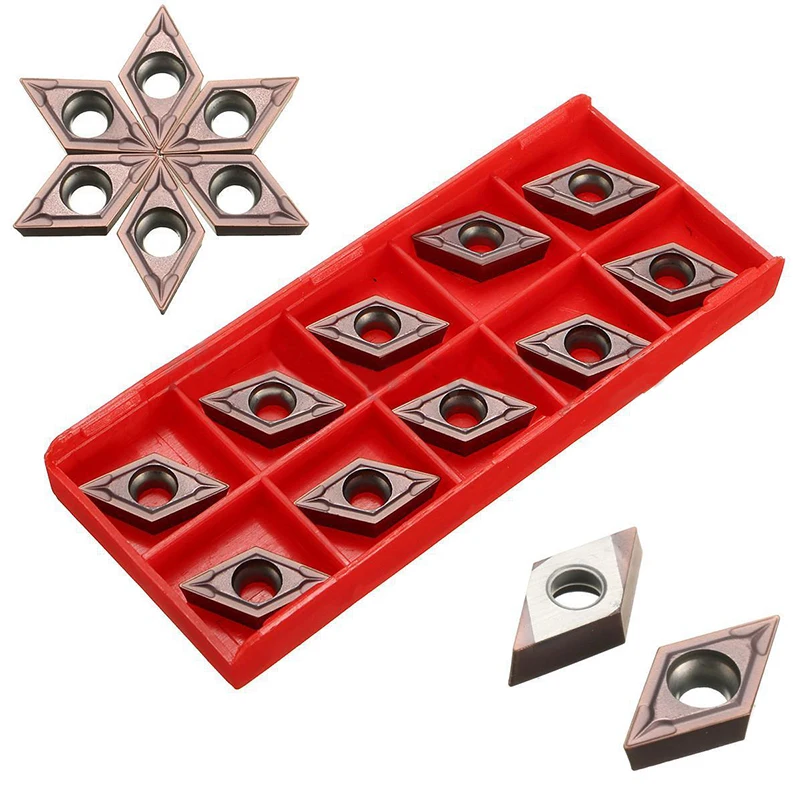 

10pcs DCMT11T304 VP15TF CNC Carbide Inserts High Quality Inserts with Box For Lathe Turning Tool