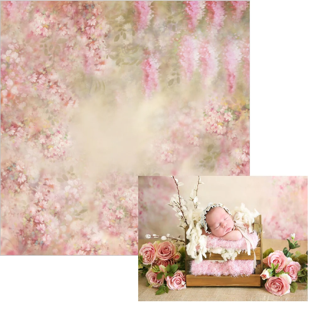 Newborn Baby Shower Photography Backdrop Vintage Bokeh Pink