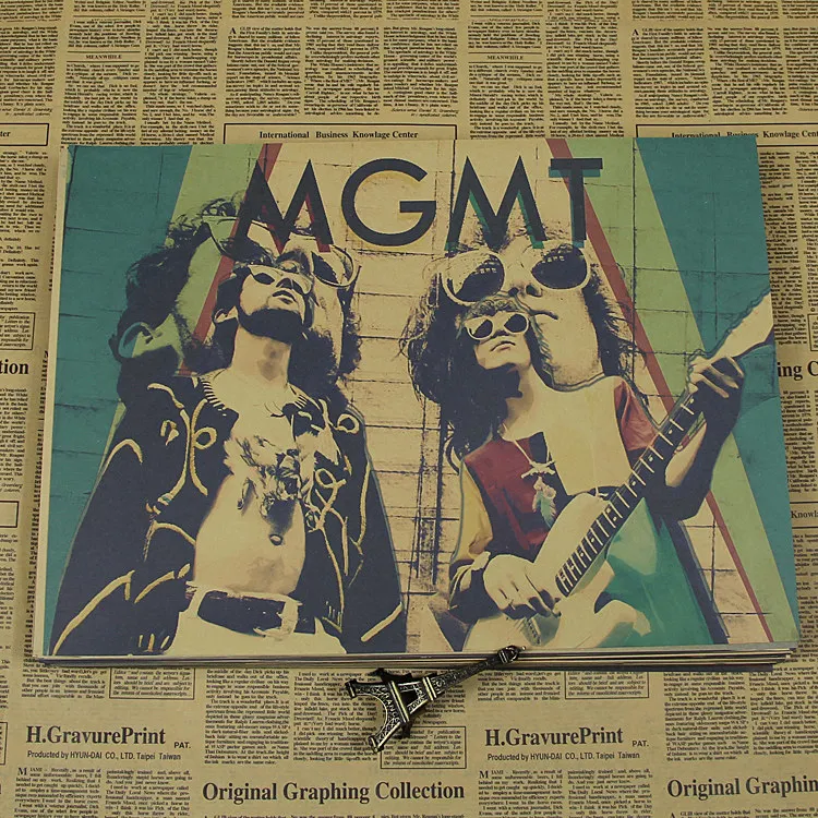 Mgmt ретро-рок постер bar music star классические декоративные бумажные наклейки | Дом и