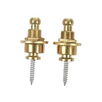 

2x Gold Skidproof Belt Buttons Strap Lock Straplock For Guitar Bass New