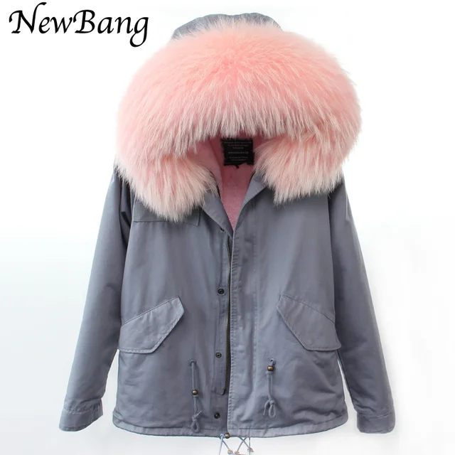 Best price at $161 Cheap Parkas For Women Winter With Real Large Raccoon Fur Hood Thick Parka Coats Of Fur 2 in 1 Detachable Lining