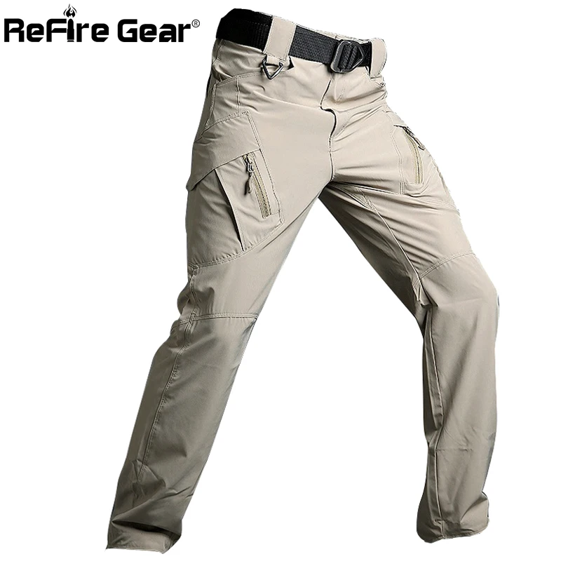 ReFire Gear Summer Lightweight Urban Tactical Cargo Pants Men Casual Quick Drying Breathable Stretch SWAT Army Military Pants