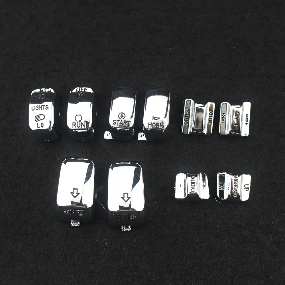 10-Pack Chrome Switch Button Cover Caps For Harley-Davidson Touring Models 1996-2013