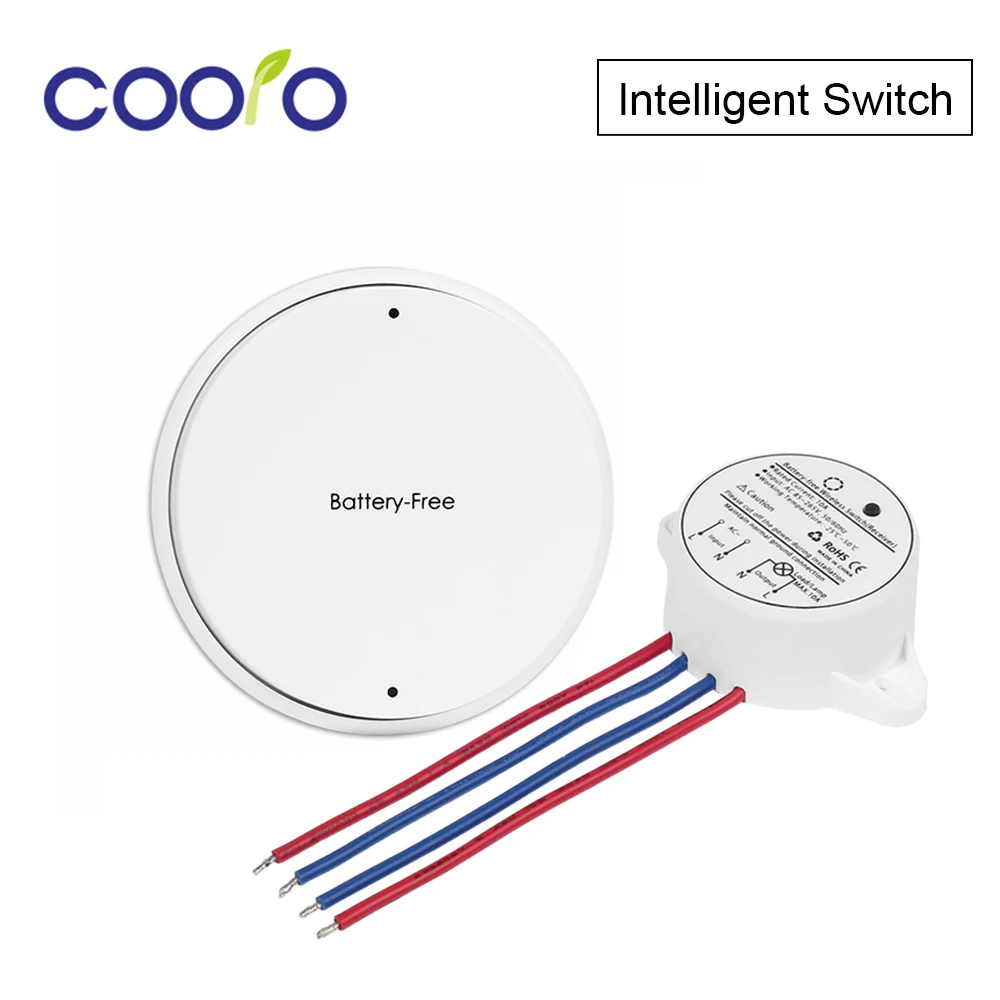 Battery-free Wireless Light Switch RF Control Self-powered Wall Switch, Wireless Light Switch Kit For Home Lighting Battery-free Wireless Light Switch RF Control Self-powered Wall Switch, Wireless Light Switch Kit For Home Lighting