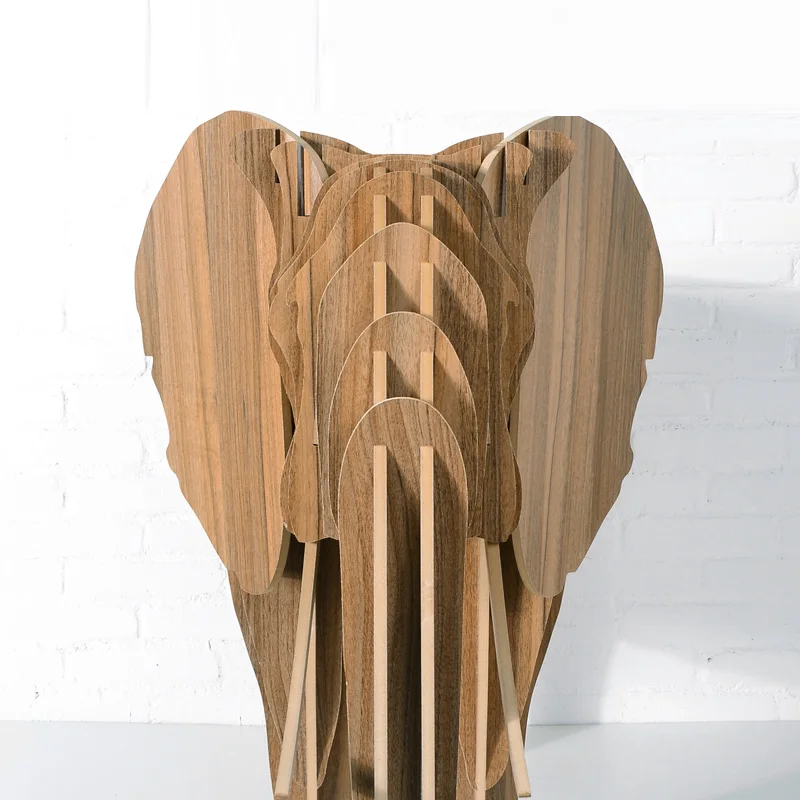 High-end DIY Wood Desk Elephant Storage Table Wooden Animal Wild Africa Elephant Creative Furniture For Art Home Decor TM006M