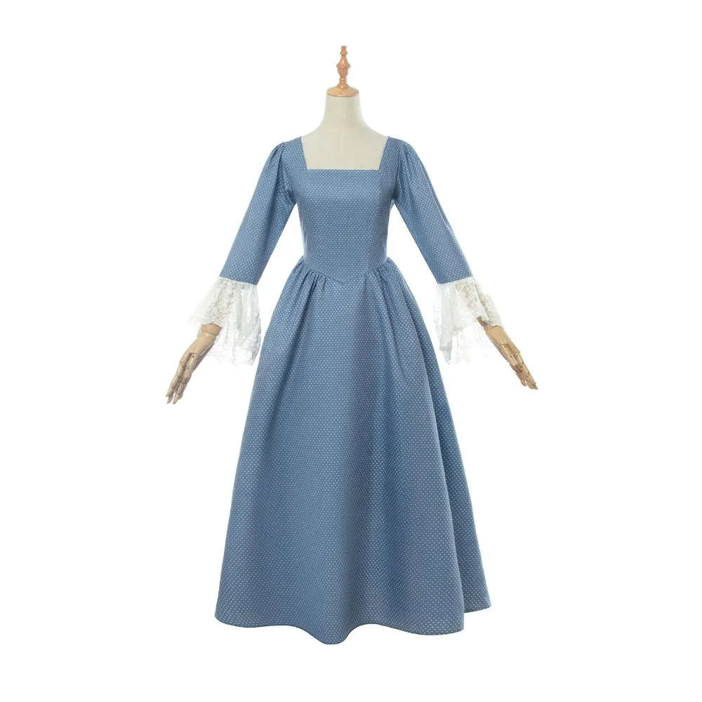 ROLECOS Оригинальное Ретро синее длинное хлопковое средневековое платье с шалью для женщин вечернее платье для вечеринки средневековое
